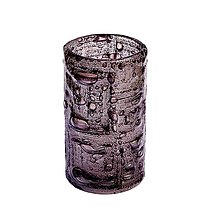 Dekorácie - Váza hnedá české bublinové sklo výška 20 cm oblá - 13301366_