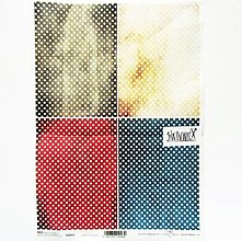 Papier - Ryžový papier na decoupage - A4 - R1643 - bodky, dots, vintage - 13304796_