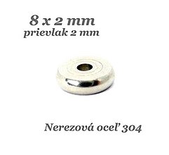 Korálky - Korálka - disk, medzikus 8x2mm /M4544/ - nerez.oceľ 304 - 13304043_