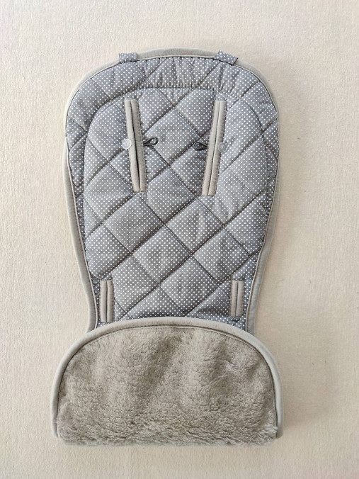 Detský textil - Podložka do kočíka PEG PEREGO 100% Merino TOP SUPER WASH Grey ELEGANT Bodka šedá - 13305433_