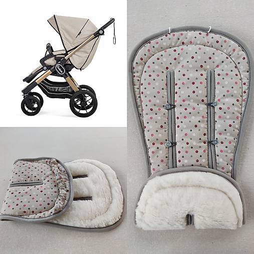 Detský textil - VLNIENKA podložka do kočíka Emmaljunga NXT90  100% merino top super wash Natural Bodka lentilkova - 13306646_