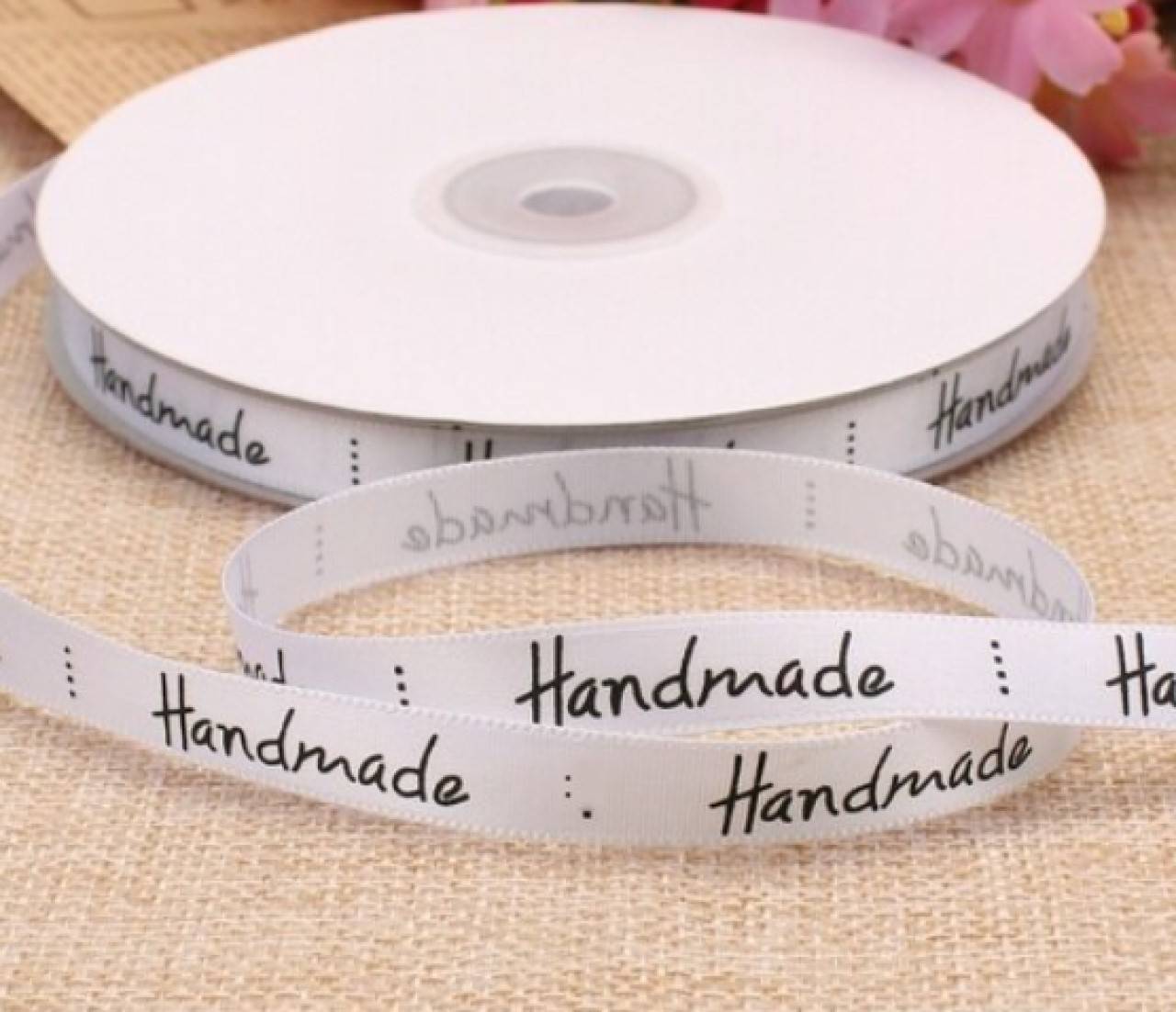 SS102 Stuha handmade 1 cm / cena za meter (Biela)