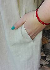 Šaty - Béžové ľanové šaty - 3D kvety (rôzne farby) - 13305519_