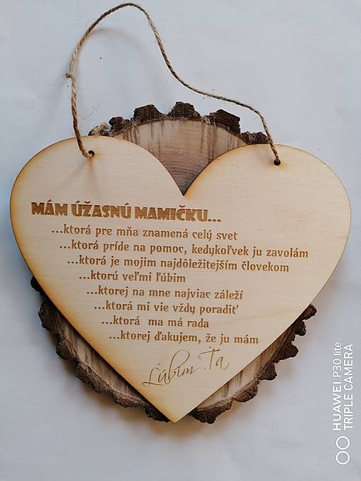 Tabuľky - Srdce na zavesenie pre mamičku aj personalizovane - 13305976_