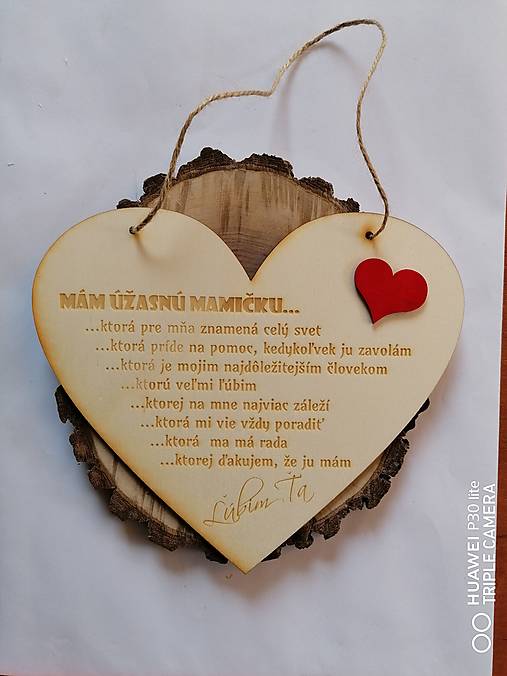Tabuľky - Srdce na zavesenie pre mamičku so srdcom aj personalizovane - 13305995_