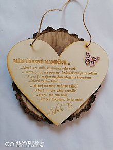 Tabuľky - Srdce na zavesenie pre mamičku s motýľom aj personalizovane - 13306008_