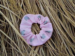 Ozdoby do vlasov - Scrunchies gumička hlávky ružové - 13310300_