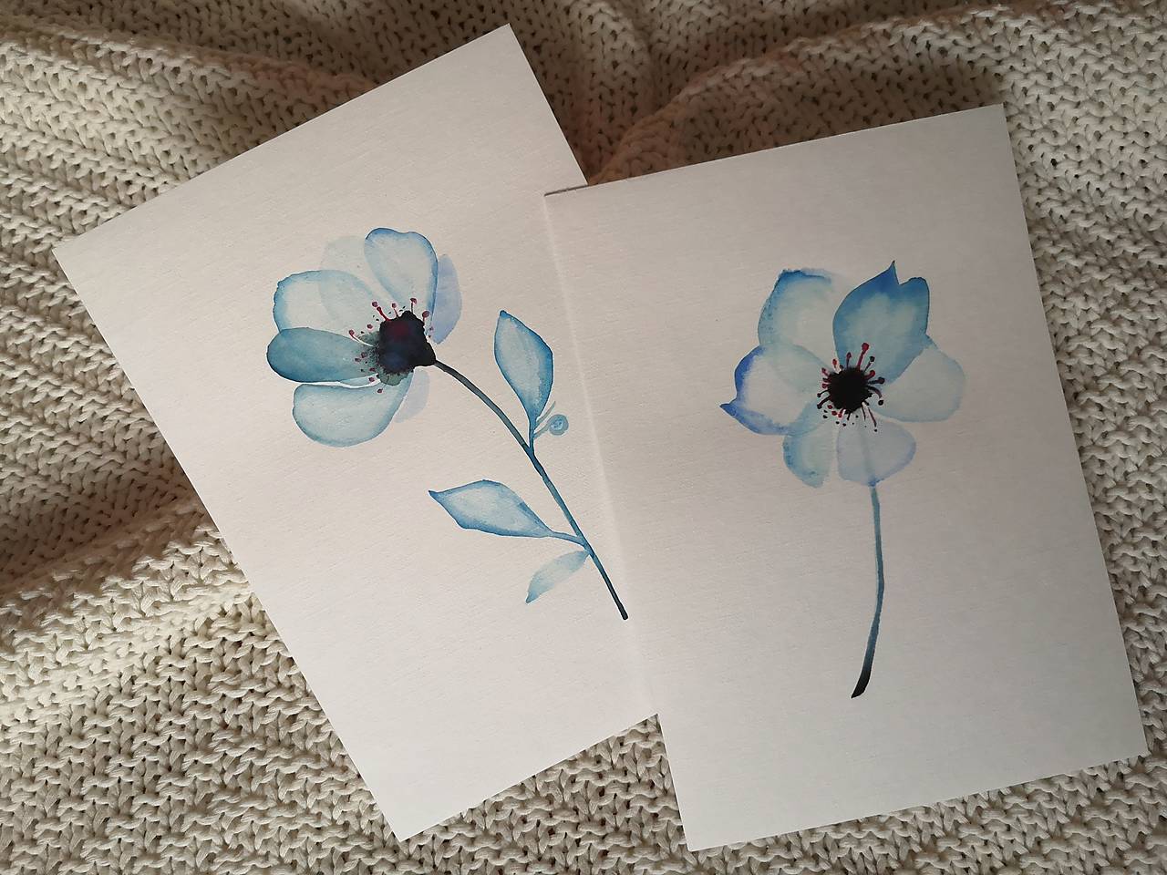 Obrazy modré kvety - akvarel (Kvet bez listov) / Ven.ka - SAShE.sk