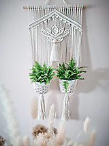 Nádoby - Závesná dekorácia / držiak na kvetináč "Lotus" - 13308896_