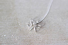 Náhrdelníky - Strieborný náhrdelník s kvetom - 13310982_