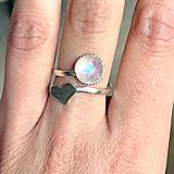 Prstene - Heart Moonstone Ag925 Ring  / Strieborný prsteň s mesačným kameňom - 13315289_