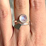 Prstene - Heart Moonstone Ag925 Ring  / Strieborný prsteň s mesačným kameňom - 13315293_