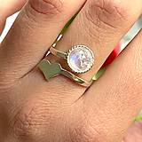 Prstene - Heart Moonstone Ag925 Ring  / Strieborný prsteň s mesačným kameňom - 13315296_