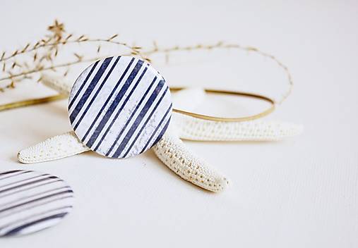 Brošne - Buttonky - námornícke (Pásiky) - 13317402_