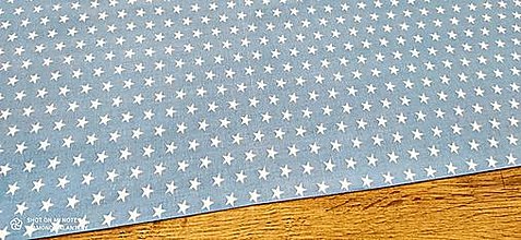 Textil - Bavlnená látka - Hviezdy na modrom- cena za 10 cm - 13315110_