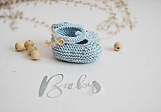 Detské topánky - Bavlnené balerínky pre bábätko - modrá/tyrkysová (modrá - 6 až 12 mes.) - 13317156_