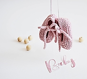 Detské topánky - Bavlnené balerínky pre bábätko - ružová/sivá - 13317200_