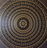 Obrazy - Mandala NOVÉ ZAČIATKY (black-gold) 80 x 80 - 13317176_