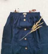Sukne - Perlička - ľanová sukňa s veľkými našitými vreckami (námornícka modrá) - 13315015_