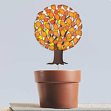 Dekorácie - Strom (skôr bonsaj :D) zápich (jeseň) - 13315125_
