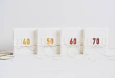 Papiernictvo - Pozdrav k jubileu - 40, 50, 60, 70... (40tka - horčicová) - 13320059_