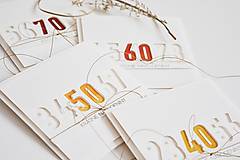 Papiernictvo - Pozdrav k jubileu - 40, 50, 60, 70... (40tka - horčicová) - 13320063_