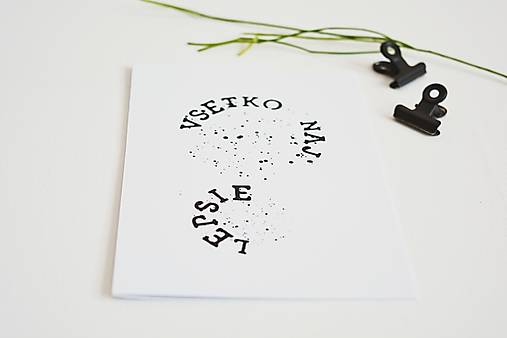 Papiernictvo - Minimalistický pozdrav - čiernobiely nápis (Všetko najlepšie) - 13320108_