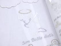 Detské oblečenie - Vyšívaná košieľka na krst  (Bielo strieborná bez textu) - 13319711_