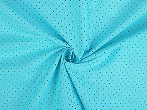 Textil - Bavlnená látka bodka (10cm) - azurová - 13320443_