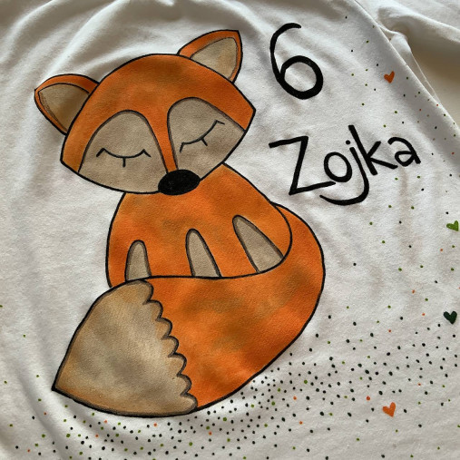 Maľované tričko a body pre dve sestričky s líškami