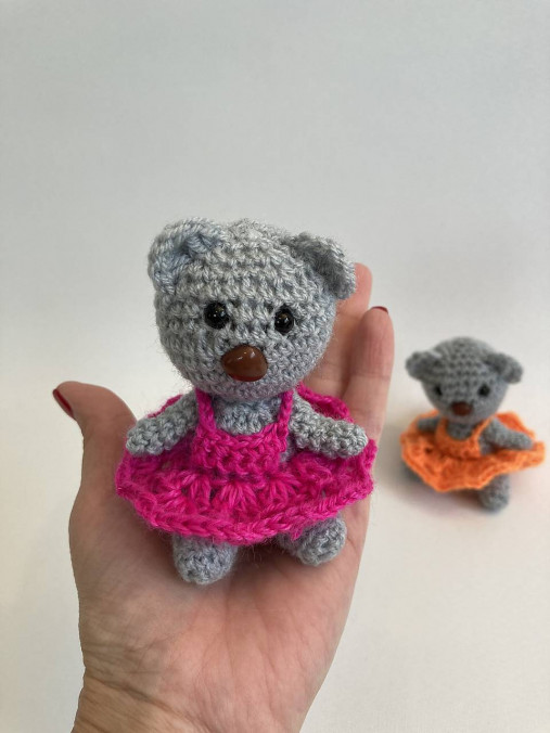 zvieratká mini medvedíky- dievčatá (v ružovej sukienke)