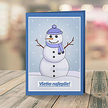 Papiernictvo - Celoročný snehuliak - pohľadnica (zima) - 13320684_
