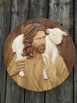 Dekorácie - Ježiš s ovečkou - 13323438_