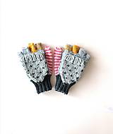 Detské doplnky - Detské odklápacie rukavice s ružovým palcom - 13321704_