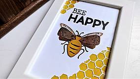Grafika - Bee HAPPY obrázok v rámiku - 13322797_