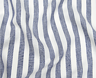 Textil - široké modré pásiky, 100 % predpraný mäkčený ľan - 13327568_