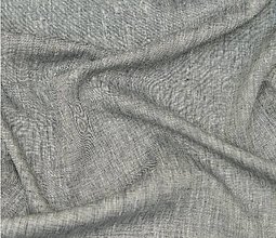 Textil - melírovaný jednofarebný 100 % predpraný a mäkčený ľan (sivá) - 13327581_