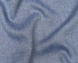 Textil - melírovaný jednofarebný 100 % predpraný a mäkčený ľan (rifľovo modrá) - 13327602_