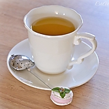 Príbory, varešky, pomôcky - Lyžička (sitko na sypaný čaj) s makrónkami - drobné darčeky - 13326103_