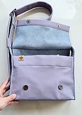 Kabelky - Lavender kožená kabelka - 13325038_