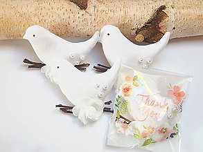 Dekorácie - Biely vtáčik - darček pre svadobných hostí - 13324533_