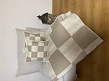 Úžitkový textil - Prehoz, vankúš patchwork vzor béžová vintage   ( rôzne varianty veľkostí ) - 13331528_