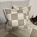 Úžitkový textil - Prehoz, vankúš patchwork vzor béžová vintage   ( rôzne varianty veľkostí ) - 13331529_