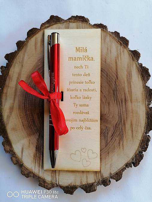 Tabuľky - Tabuľka s poďakovaním pre mamičku so srdiečkami - 13329207_