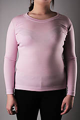 Topy, tričká, tielka - Dámsky merino nátelník bledo ružový s výstrihom - 13333391_