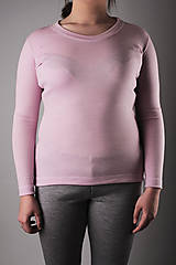 Topy, tričká, tielka - Dámsky merino nátelník bledo ružový s výstrihom - 13333392_