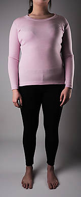 Topy, tričká, tielka - Dámsky merino nátelník bledo ružový s výstrihom - 13333407_