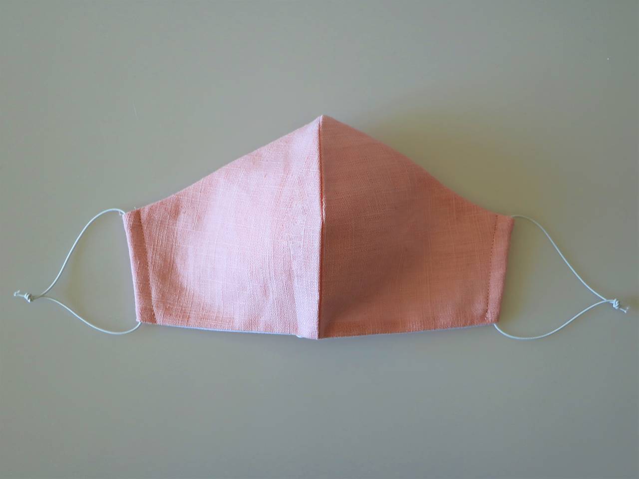 Dizajnové ľanové rúško ružové