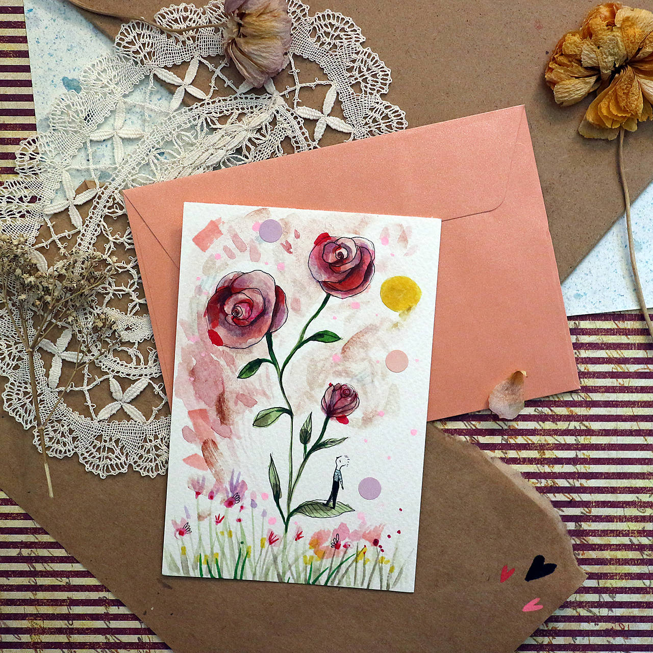 Pošlem ti pohľadnicu III./ originál akvarelový obrázok