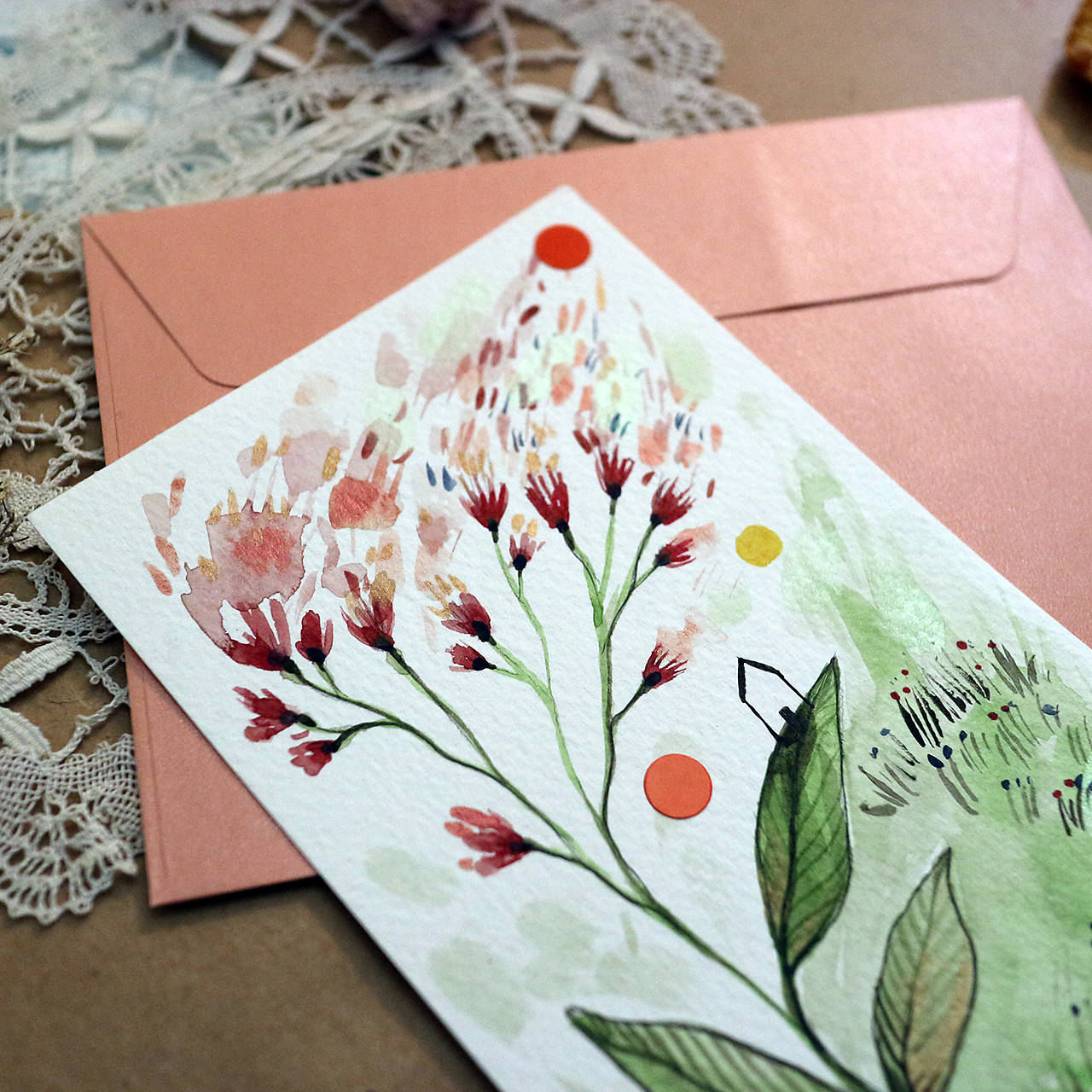 Pošlem ti pohľadnicu IV./ originál akvarelový obrázok